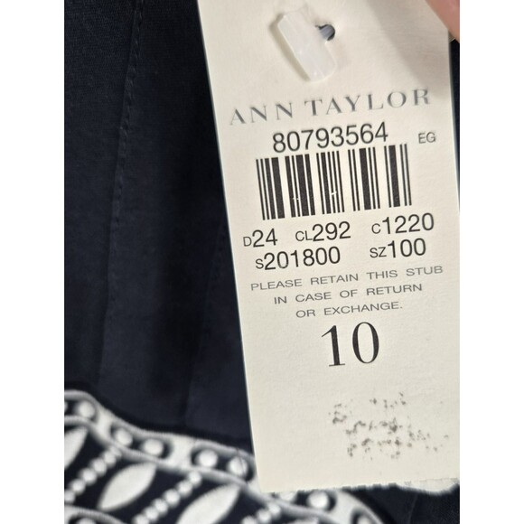 Ann Taylor Women's Size 10 Black White Embroidered Silk Tank Top NWT - Picture 5 of 7